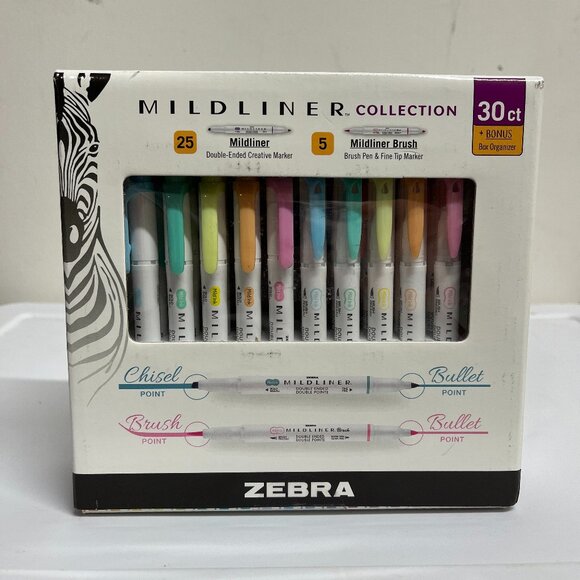 NEW Zebra Mildliner Double-Ended Creative Markers 30-Pack Colorful - Picture 1 of 8